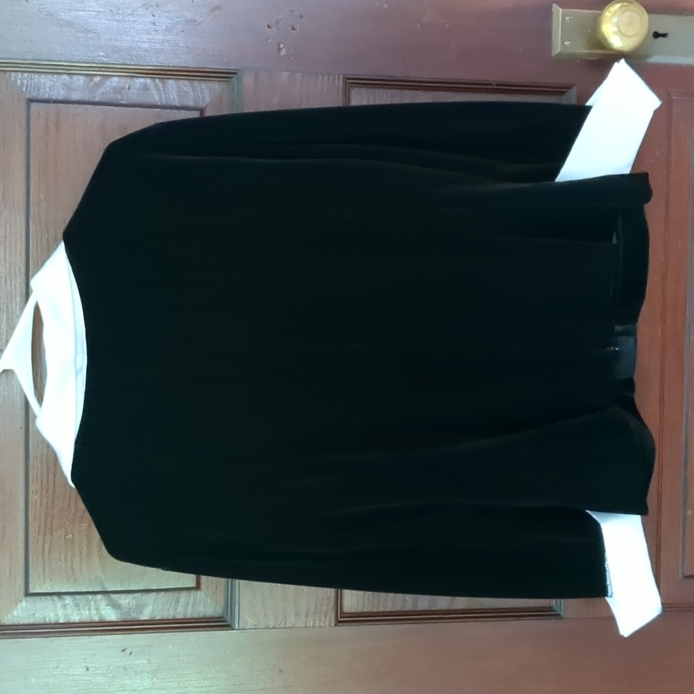 CACHET VTG Velvet Satin Rhinestone Formal Top Blouse - Picture 7 of 11